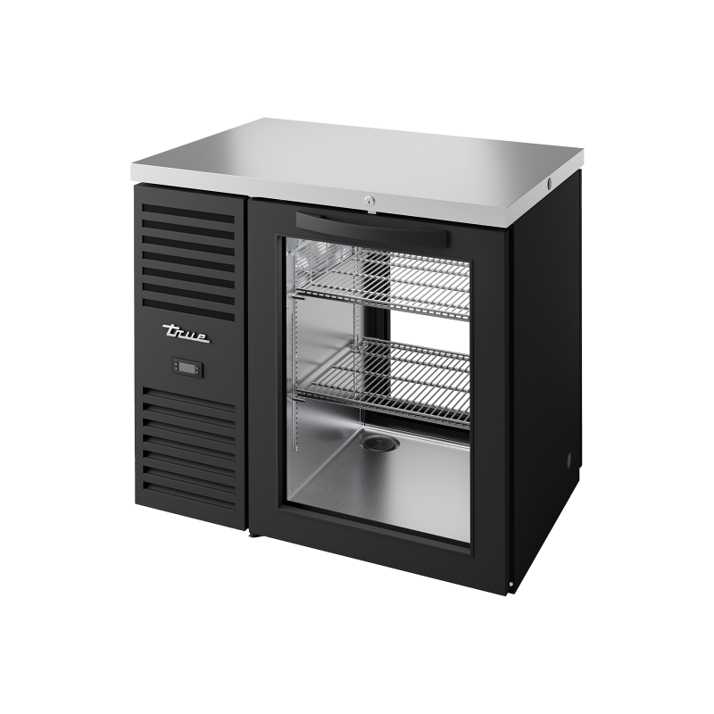 TRUE - Réfrigérateur bar "Traversant", Ext noir / 2PVT / L914 x P631 x H881 mm