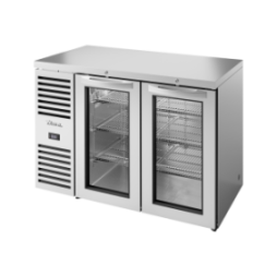 TRUE - Réfrigérateur de bar, Ext. en acier inox / 2PV / L1219 x P631 x H881 mm