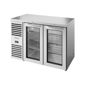 TRUE - Réfrigérateur de bar, Ext. en acier inox / 2PV / L1219 x P631 x H881 mm