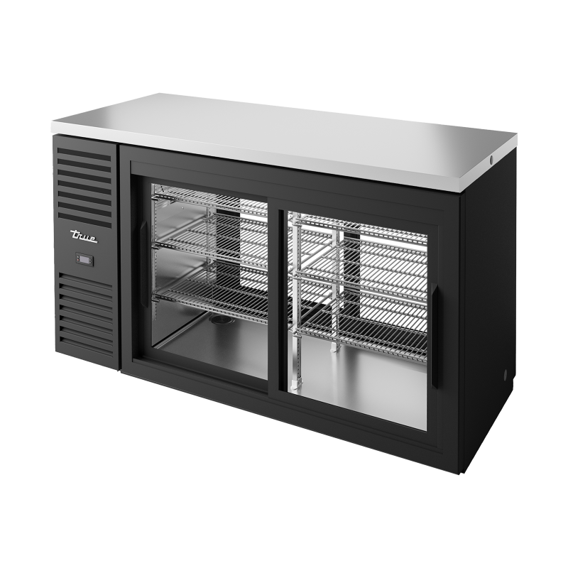 TRUE - Réfrigérateur bar Traversant, Ext. noir / 2PVCx2 / L1524 x P631 x H881 mm