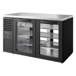 TRUE - Réfrigérateur bar Traversant, Ext. noir / 2PVx2 / L1524 x P631 x H881 mm
