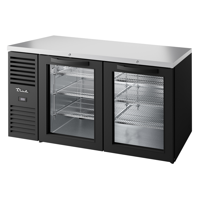 TRUE - Réfrigérateur Bar, Ext. Noir / 2PV / L1524 x P631 x H881 mm