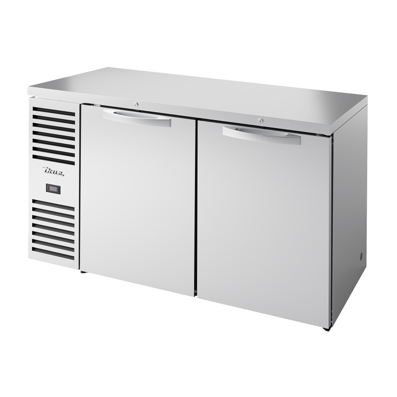 TRUE - Réfrigérateur Bar, Ext. en acier inox / 2PV / L1524 x P631 x H881 mm