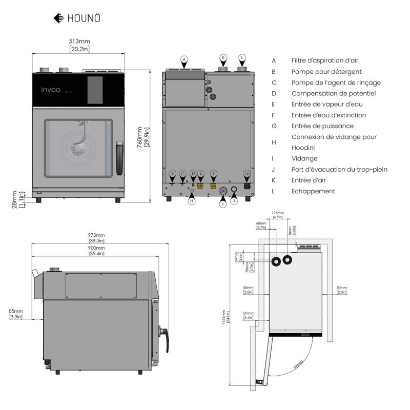 HOUNÖ - Four combiné compact - Invoq miniCombi 6-1/1 GN