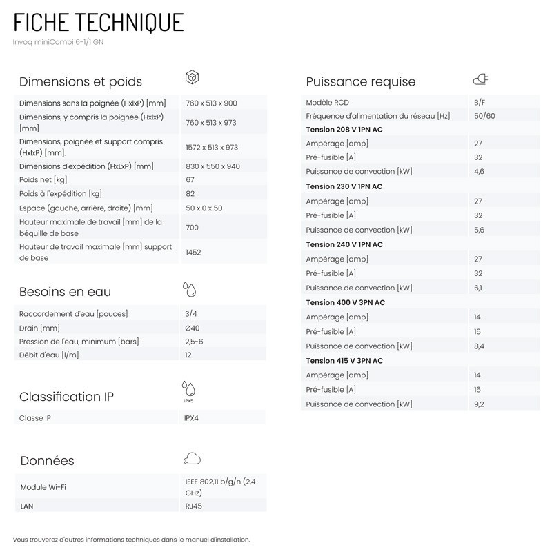 HOUNÖ - Four combiné compact - Invoq miniCombi 6-1/1 GN