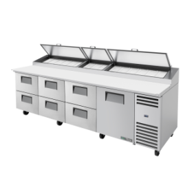 TRUE - Table de Préparation de Pizza - 1P - 6T - 15B - L3029 x P854 x H1133 mm