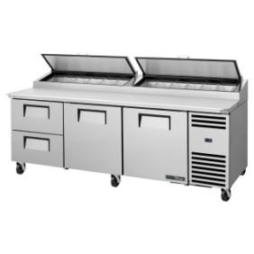 TRUE - Table de Préparation de Pizza - 2P - 2T - 12B - L2369 x P854 x H1133 mm