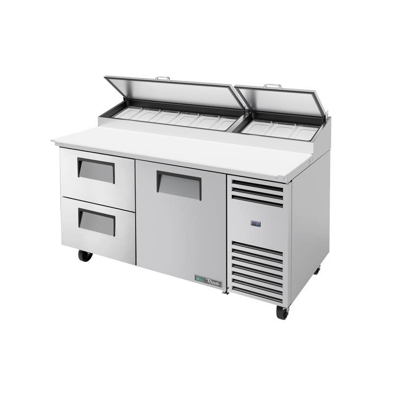 TRUE - Table de Préparation de Pizza - 1P - 2T - 9B - L1709 x P854 x H1133 mm