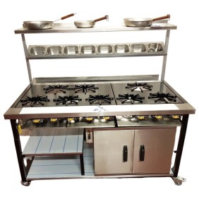 UK GAS Cooker - 8 brûleurs / GAZ NAT / Hard Top 1530x890mm
