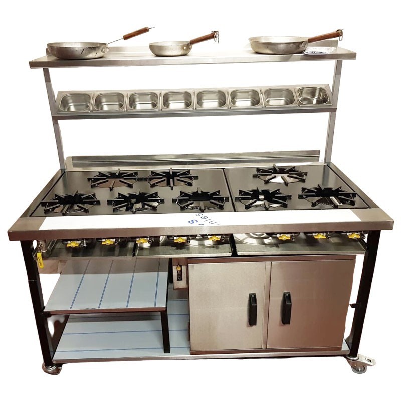 UK GAS Cooker - 8 brûleurs / GAZ NAT / Hard Top 1530x890mm