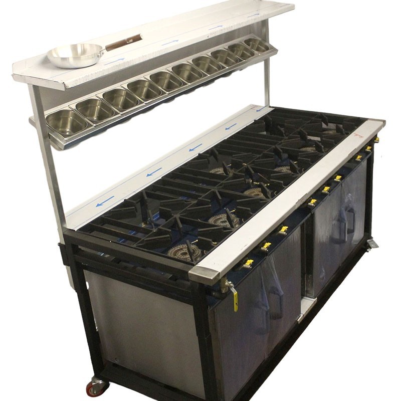UK GAS Cooker - 9 brûleurs / LPG / Open Top