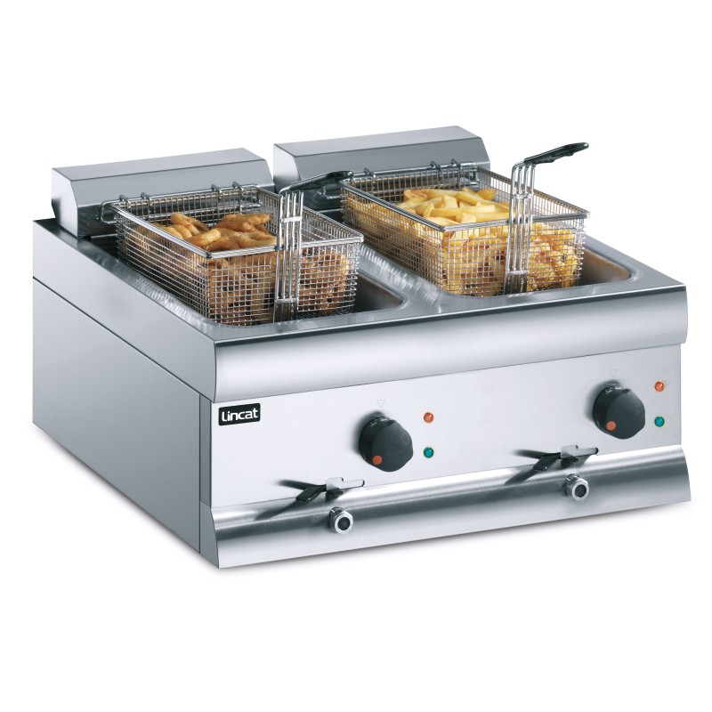 Lincat - DF618 – Friteuse Électrique de Comptoir Double Bac Silverlink – 2 Bacs – L 600 mm – 2 x 9.0 kW