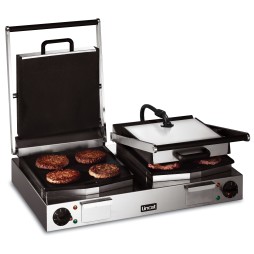 Lincat -LCG2 – Grille Contact Double Électrique de Comptoir Lynx – Plaques Lisses Supérieure et Inférieure