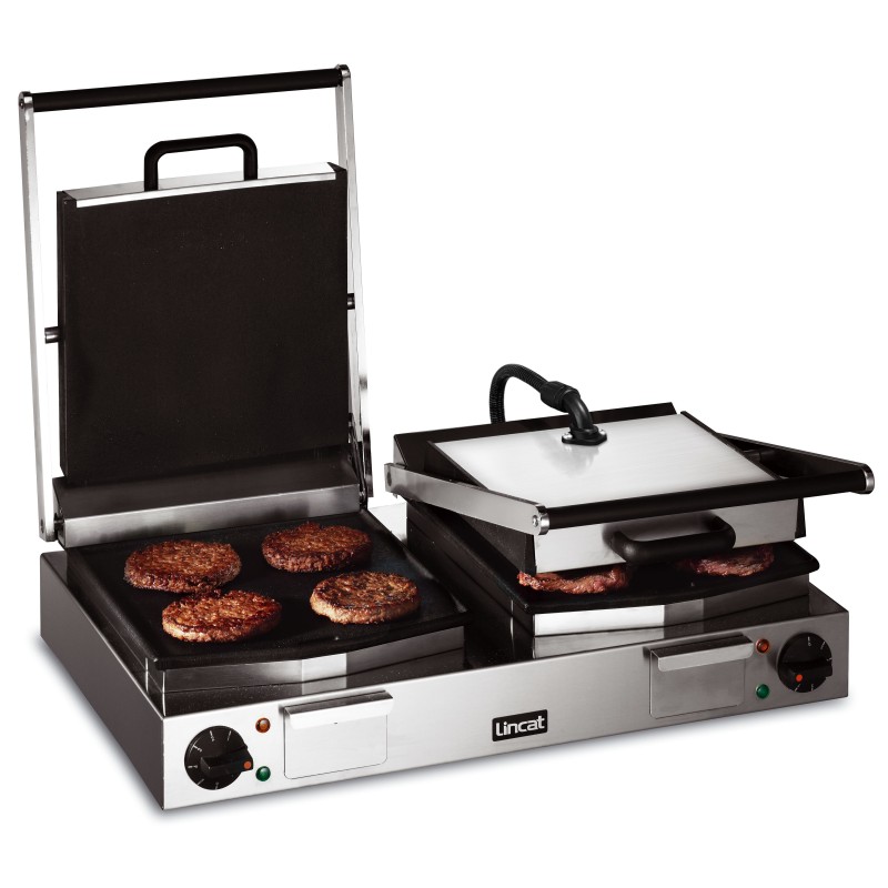 Lincat -LCG2 – Grille Contact Double Électrique de Comptoir Lynx – Plaques Lisses Supérieure et Inférieure