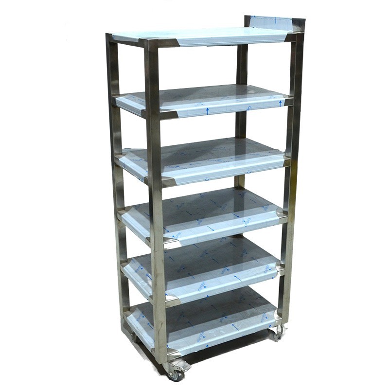 Inox - Chariot 5 étages avec roulettes - 400Lx600Px1280H mm