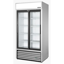 Réfrigérateur vertical pour libre service, 2 portes coulissantes vitrées