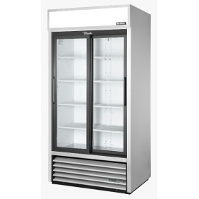 Réfrigérateur vertical pour libre service, 2 portes coulissantes vitrées