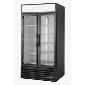 Armoire verticale congélateur libre service, 2 portes battantes vitrées